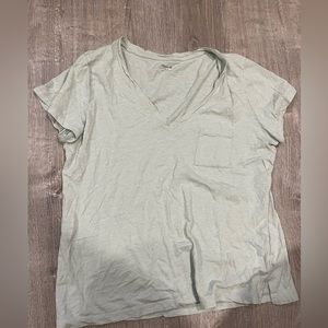 Madewell, Sage green, V neck pocket Tee